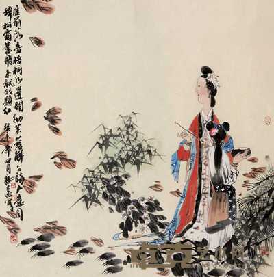 冯远 癸未（2003年）作 仕女图 镜心 69×68cm